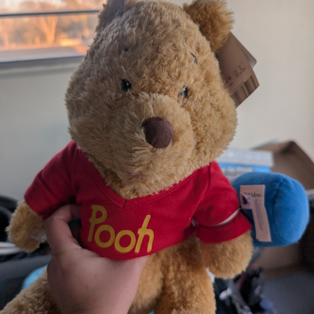Winnie the Pooh Plush Toy - Red and Brown And Eeyore Build A Bear